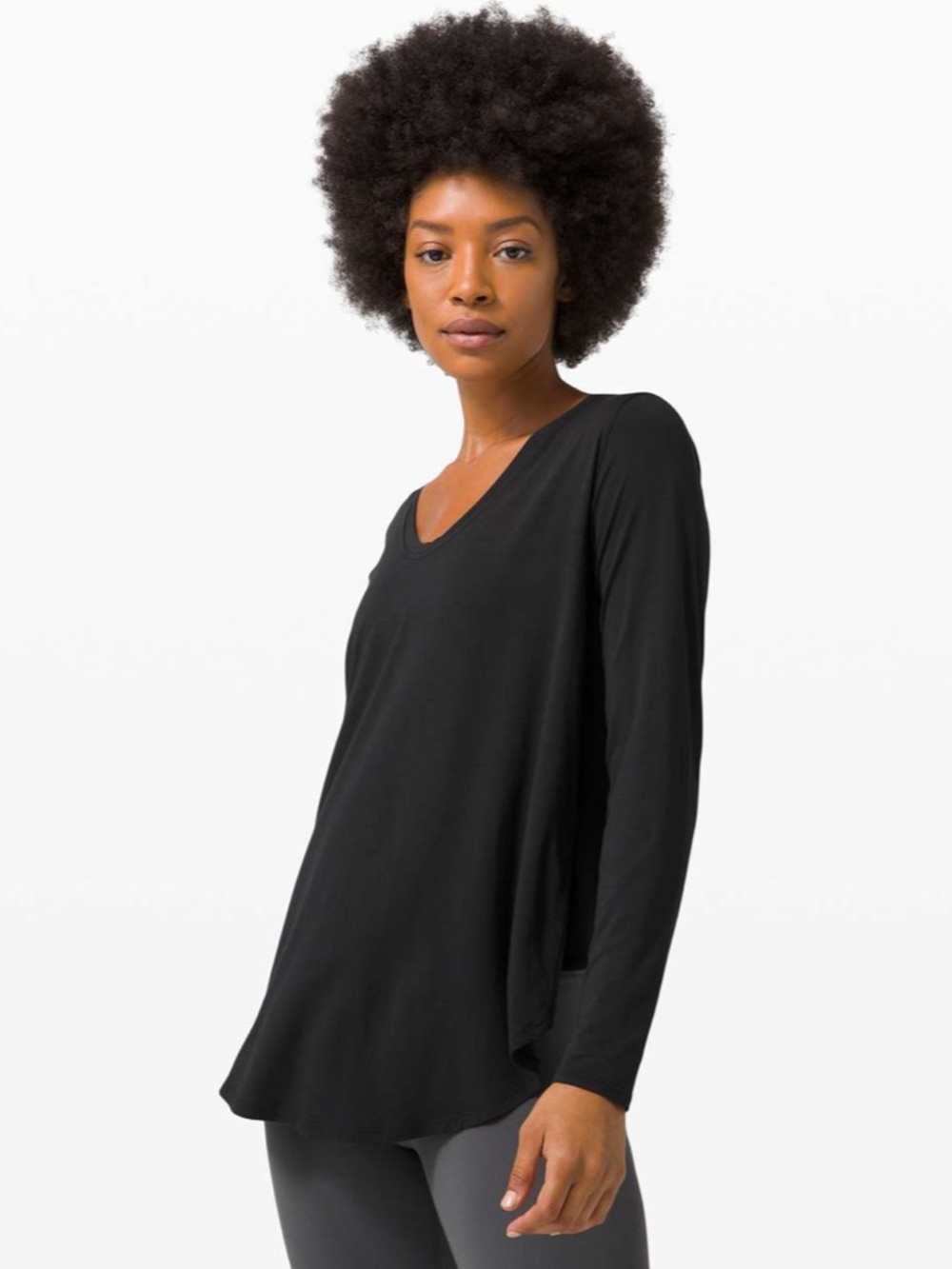 Lululemon Up for Down Time Long Sleeve in Black Size 2 Oversized Swing Top